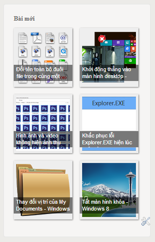 Bài viết mới nhất dạng hình ảnh cho Blogger